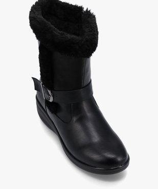 Boots fourrées femme confort unies à talon compensé vue5 - GEMO (CONFORT) - GEMO