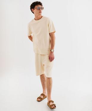 Bermuda en coton nid d'abeille à taille élastiquée homme vue4 - GEMO 4G HOMME - GEMO