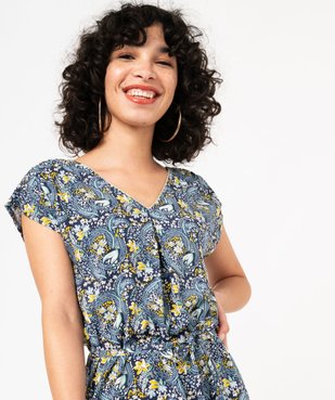 Robe femme avec double col V scintillant vue2 - GEMO 4G FEMME - GEMO