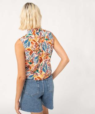 Chemise sans manches imprimée avec nœud dans le bas femme vue3 - GEMO 4G FEMME - GEMO