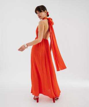 Robe longue dos-nu multi-look en viscose femme vue1 - GEMO(FEMME PAP) - GEMO