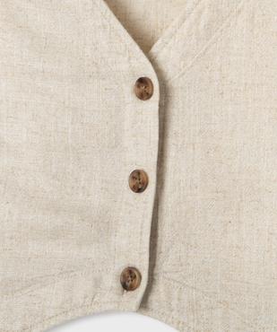 Gilet sans manches en viscose et lin pailleté fille vue3 - GEMO (ENFANT) - GEMO