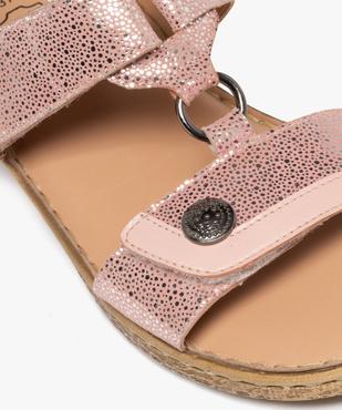 Sandales confort dessus cuir pailleté fermetures à scratch femme vue6 - G'FLEX - GEMO