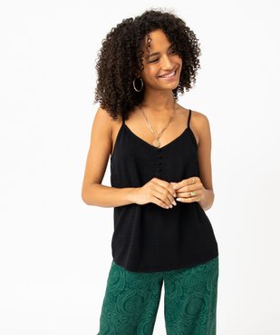 Blouse à bretelles en viscose unie et texturée femme vue5 - GEMO 4G FEMME - GEMO