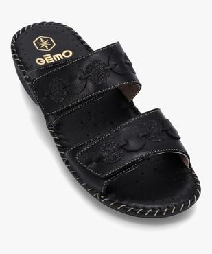 Mules femme confort dessus brides fantaisie en cuir vue5 - GEMO (CONFORT) - GEMO