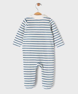 Pyjama dors-bien en velours ouvert devant bébé - LuluCastagnette vue4 - LULU CASTAGNETTE GEMO FOR GOOD - GEMO