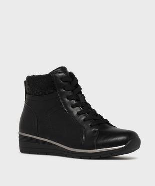 Boots confort avec talon compensé et doublure chaude femme vue2 - HOBIZ - GEMO
