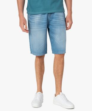 Bermuda en jean homme délavé coupe chino vue1 - GEMO (HOMME) - GEMO