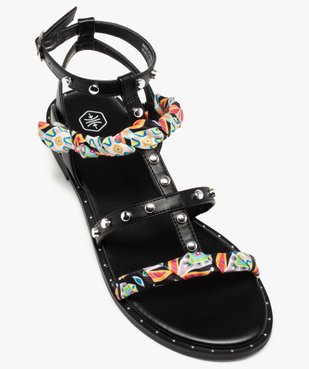 Sandales femme à talon plat brides à clous originales vue5 - GEMO (CASUAL) - GEMO