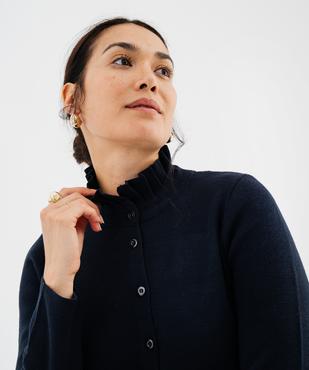 Gilet col montant froncé femme vue2 - GEMO(FEMME PAP) - GEMO