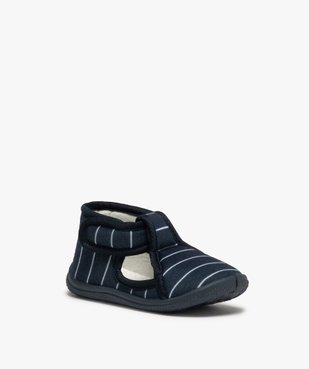 Chaussons bébé garçon en jersey fermeture scratch vue2 - GEMO 4G BEBE - GEMO