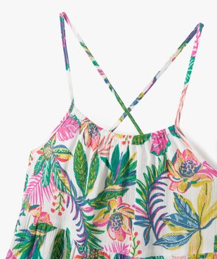 Robe fille à fines bretelles et motifs fleuris vue2 - GEMO 4G FILLE - GEMO