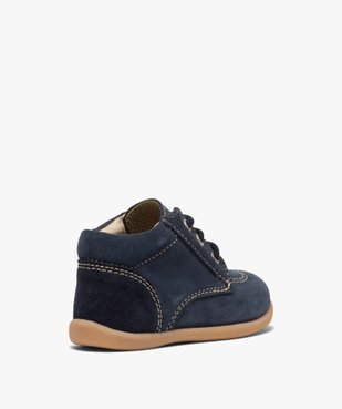 Chaussures premiers pas bébé garçon dessus cuir uni  vue4 - GEMO(BEBE DEBT) - GEMO