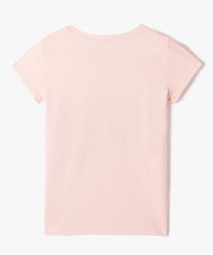 Tee-shirt fille à manches courtes et motif brillant vue3 - GEMO (ENFANT) - GEMO