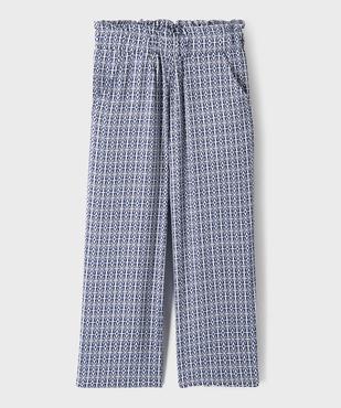 Pantalon fluide imprimé en viscose fille vue1 - GEMO 4G FILLE - GEMO