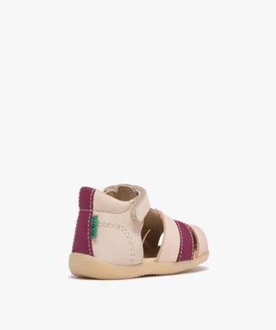 Chaussures premiers pas ouvertes en cuir bébé fille - Kickers vue4 - KICKERS - GEMO
