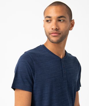 Tee-shirt à manches courtes et col tunisien homme vue3 - GEMO (HOMME) - GEMO