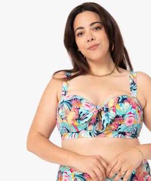 Haut de maillot de bain femme effet drapé  vue1 - GEMO (PLAGE) - GEMO