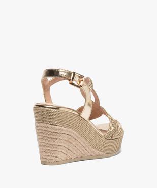 Sandales femme à talon compensé et brides en cordelette vue4 - GEMO(URBAIN) - GEMO
