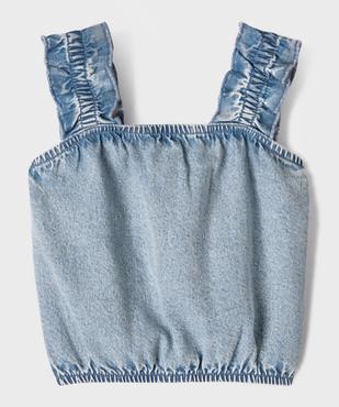 Blouse en jean à bretelles et coupe courte fille vue2 - GEMO (ENFANT) - GEMO