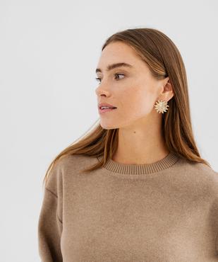 Pull à col rond uni coupe large femme vue2 - GEMO(FEMME PAP) - GEMO