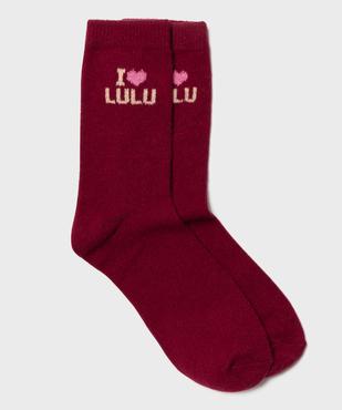 Chaussettes douillettes avec inscription sur la tige femme - LuluCastagnette vue1 - LULUCASTAGNETTE - GEMO