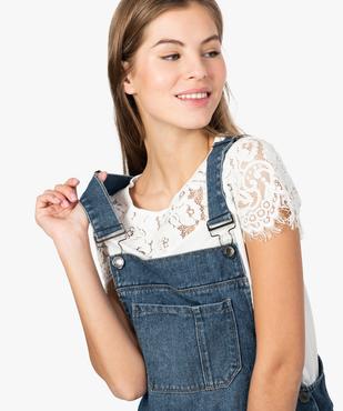 Salopette femme en jean vue2 - FOLLOW ME - GEMO