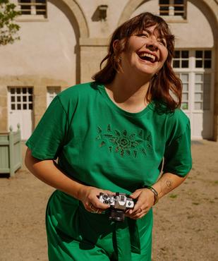 Tee-shirt manches courtes avec motif brodé femme grande taille vue1 - GEMO (G TAILLE) - GEMO