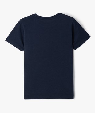 Tee-shirt manches courtes en coton avec inscription fluo garçon vue4 - GEMO (ENFANT) - GEMO