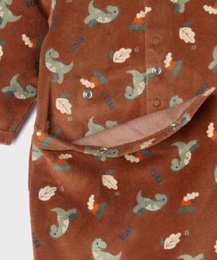 Pyjama dors-bien en velours avec motif dinosaures bébé vue2 - GEMO 4G BEBE - GEMO
