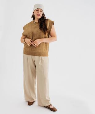 Pantalon fluide avec taille élastique femme grande taille vue4 - GEMO (G TAILLE) - GEMO