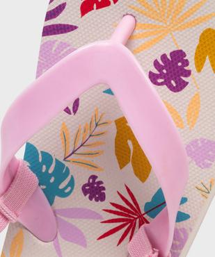 Tongs à imprimé tropical et bride élastique fille vue3 - GEMO (PLAGE) - GEMO