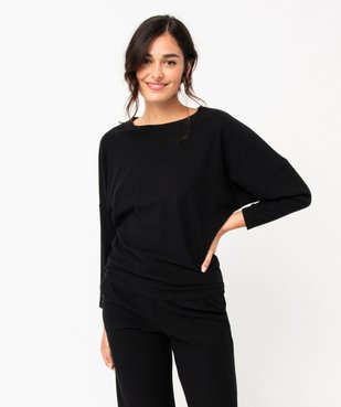 Haut de pyjama femme en maille côtelée vue1 - GEMO 4G FEMME - GEMO