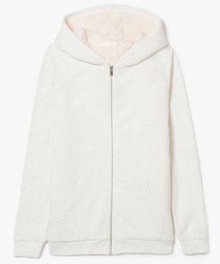 Sweat fille zippé à capuche avec doublure douillette vue1 - GEMO (JUNIOR) - GEMO
