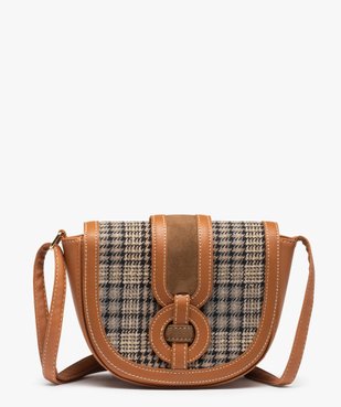 Sac femme à rabat à carreaux et bandoulière ajustable vue1 - GEMO (ACCESS) - GEMO