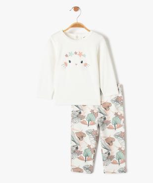 Pyjama bébé 2 pièces mix&match bimatière vue1 - GEMO(BB COUCHE) - GEMO
