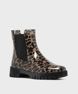 Boots de pluie imprimé léopard style Chelsea femme - Follow Me vue2 - FOLLOW ME - GEMO