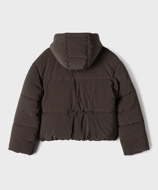 Doudoune à capuche en matière déperlante aspect velouté fille vue5 - GEMO (JUNIOR) - GEMO