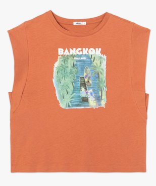 Tee-shirt femme sans manches avec motif sur le buste vue4 - GEMO(FEMME PAP) - GEMO