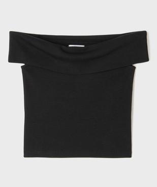 Tee-shirt à col bardot en maille côtelée fille vue2 - GEMO (JUNIOR) - GEMO