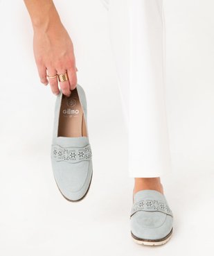 Mocassins femme unis à bride fantaisie ajourée vue1 - GEMO 4G FEMME - GEMO