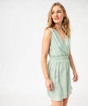 Robe courte sans manches col cache-cœur femme vue2 - GEMO(FEMME PAP) - GEMO