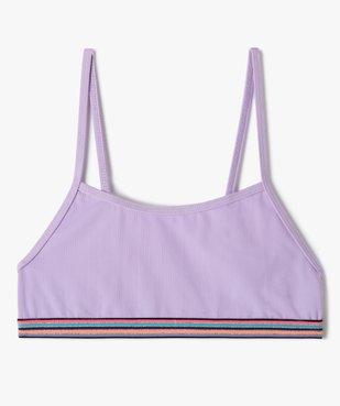 Haut de maillot de bain fille forme brassière à fines bretelles et bande rayée vue1 - GEMO (JUNIOR) - GEMO