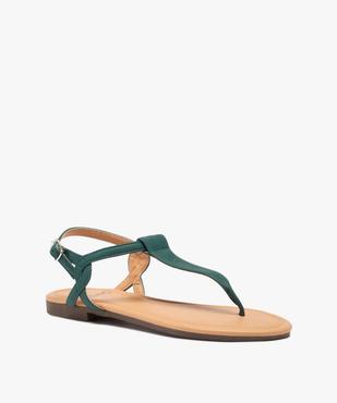 Sandales femme à talon plat et bride entre-doigts vue2 - GEMO (CASUAL) - GEMO