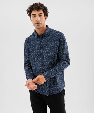 Chemise à micro-motif feuillage homme vue3 - GEMO 4G HOMME - GEMO
