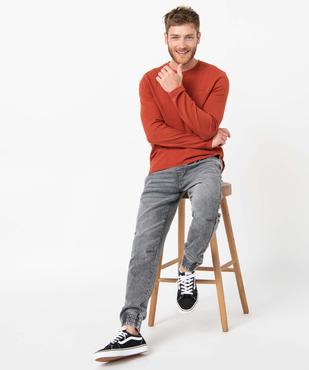 Jogger denim homme aspect délavé vue5 - GEMO (HOMME) - GEMO