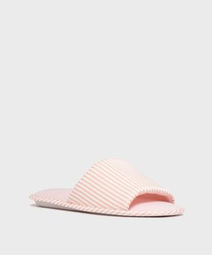 Mules d’intérieur ouvertes à rayures femme vue2 - GEMO(HOMWR FEM) - GEMO