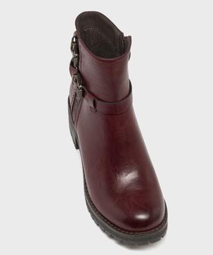 Boots zippées à talon et semelle crantée femme vue5 - EMILIA ROSA - GEMO
