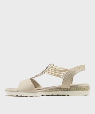 Sandales à petit talon compensé et brides élastiques femme - Emilia Rosa vue3 - EMILIA ROSA - GEMO
