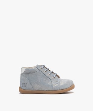 Chaussures premiers pas en cuir pailleté bébé fille - NA! vue1 - NA! - GEMO